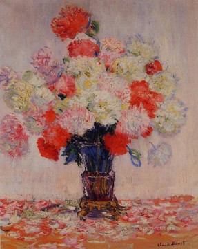 Flores Painting - Jarrón de Peonías Claude Monet Impresionismo Flores